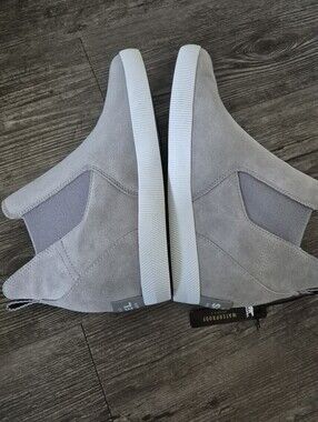 Sorel Gray Suede Slip-On Wedge  Sneakers